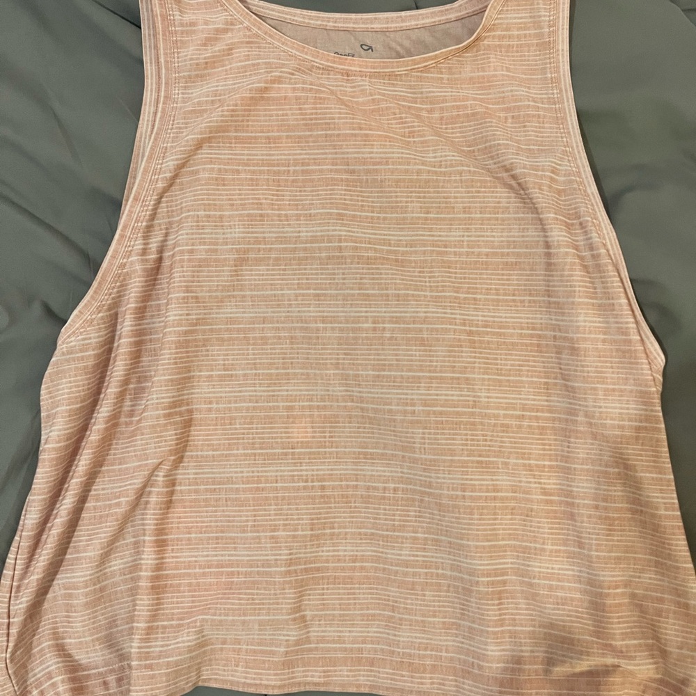 Striped Beige Sleeveless Top
